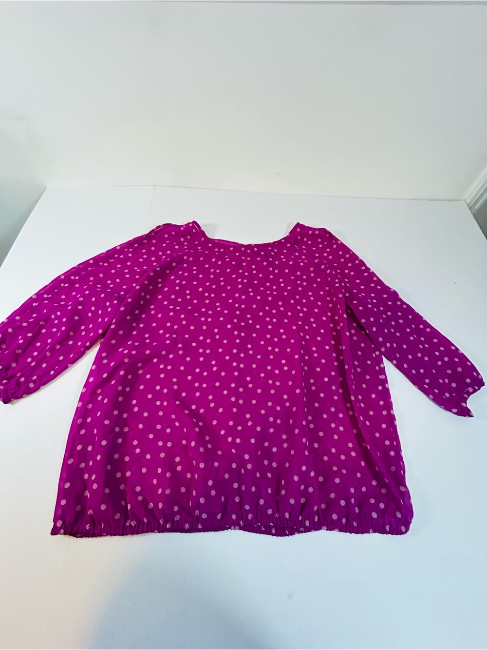 GAP Magenta Polka Dot Sheer Women's Blouse
